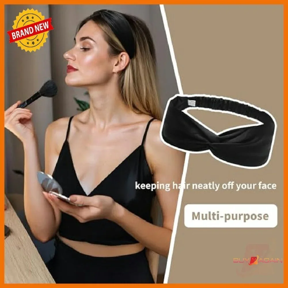 Mulberry Silk Headband Elastic Twist Knot Hair Accessory Women's